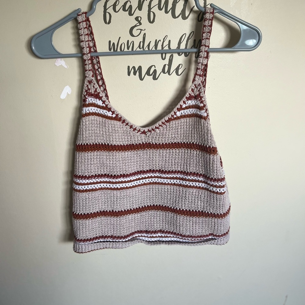 American Eagle Crochet Stripped Tank